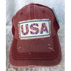 USA Baseball Cap Southwestern Mujer Hombre Stone Wash Red Hat  eb-46587642
